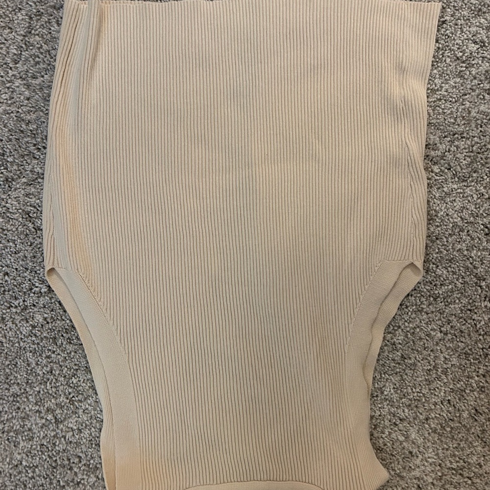 Beige Ribbed Vest - Picture 3 of 3